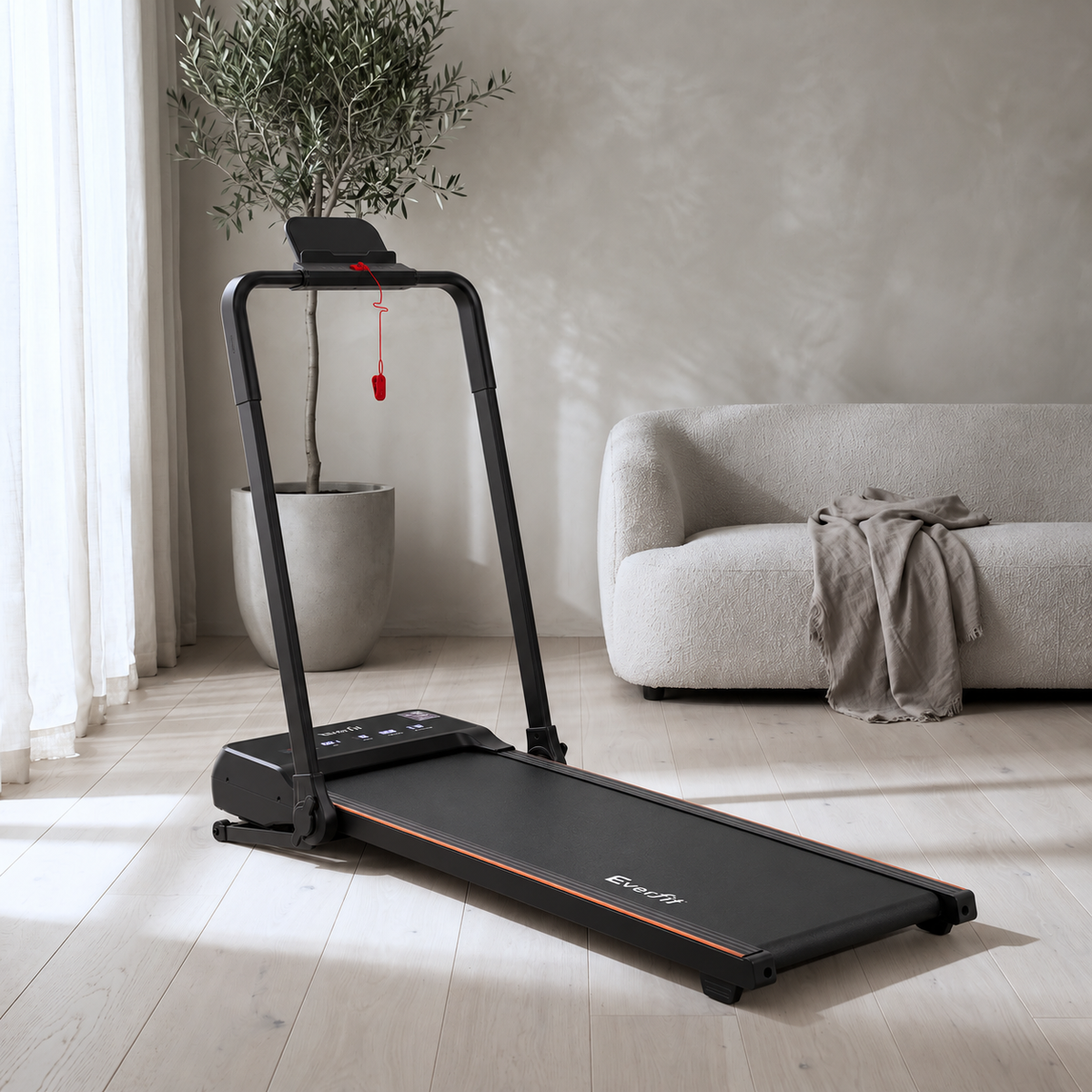 Incline Walking Pad Treadmill with Handrail