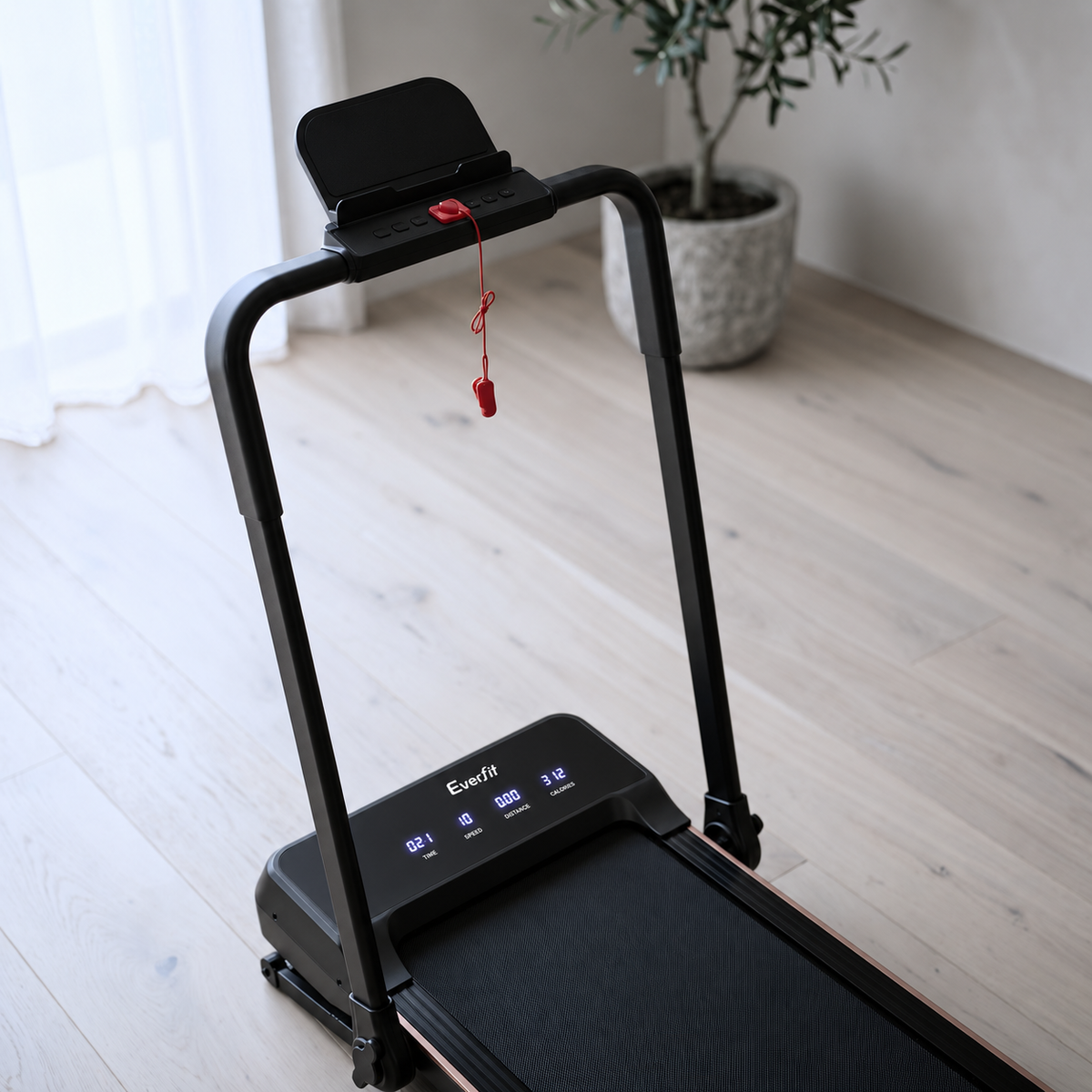 Incline Walking Pad Treadmill with Handrail