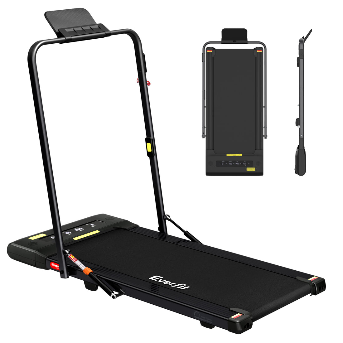 Walking Pad Treadmill with Handrail in Black