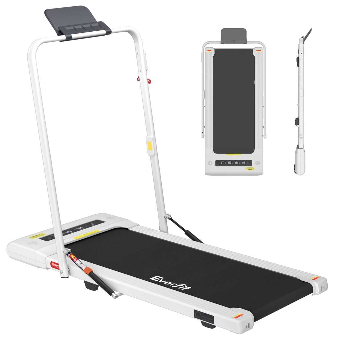 Walking Pad Treadmill with Handrail in White