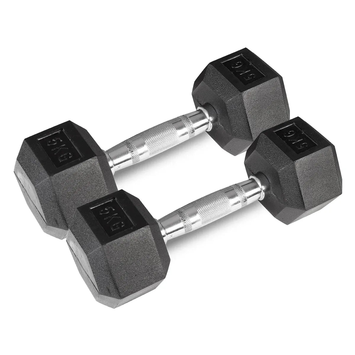 Rubber Hex Dumbbells (Pair) 5 kg